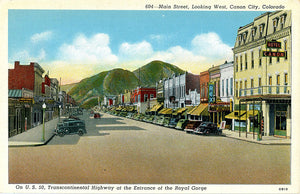 Canon City Colorado Main Street Looking West Vintage Postcard