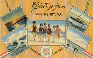 Cape Henry Virginia Bathing Beauties Vintage Postcard 1944 - Vintage Postcard Boutique
