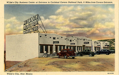 Carlsbad Cavern National Park White's City Business Center New Mexico Vintage Postcard (unused)