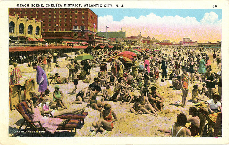 Beach Scene Chelsea District Atlantic City Vintage New Jersey Postcard (unused) - Vintage Postcard Boutique