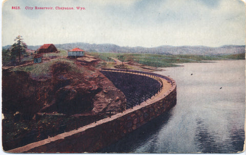 Cheyenne Wyoming City Reservoir Vintage Postcard (unused) - Vintage Postcard Boutique