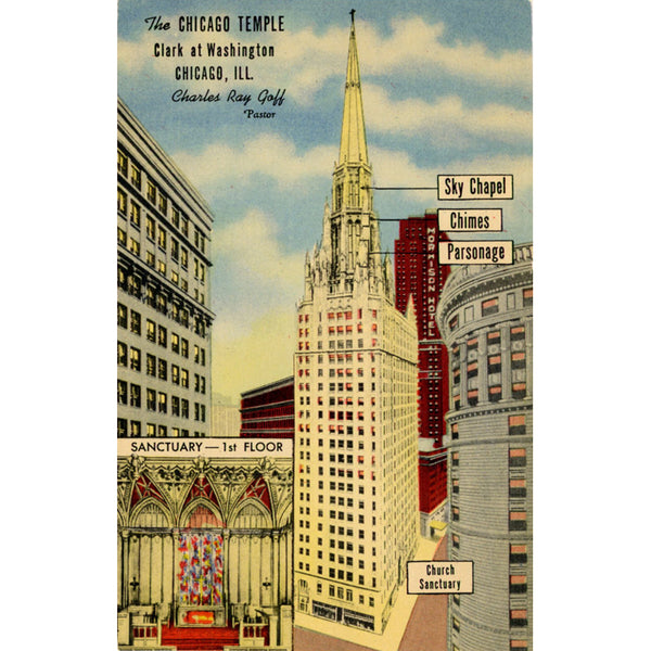 Chicago Temple First Methodist Church Chicago Illinois Vintage Postcard (unused) - Vintage Postcard Boutique