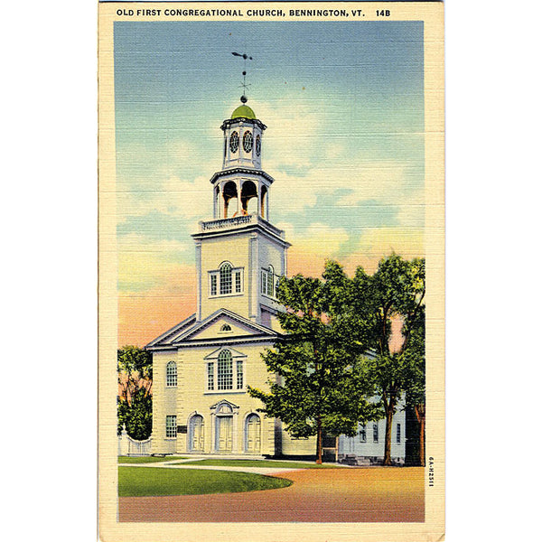 Bennington Vermont First Congregational Church Vintage Postcard (unused) - Vintage Postcard Boutique