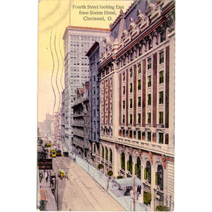 Cincinnati Ohio Fourth Street Looking East from Sinton Hotel Vintage Postcard 1908
