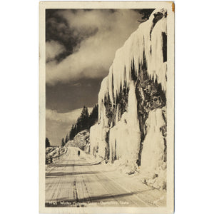 Clarksfork Idaho Winter Highway RPPC Vintage Postcard 1944 - Vintage Postcard Boutique