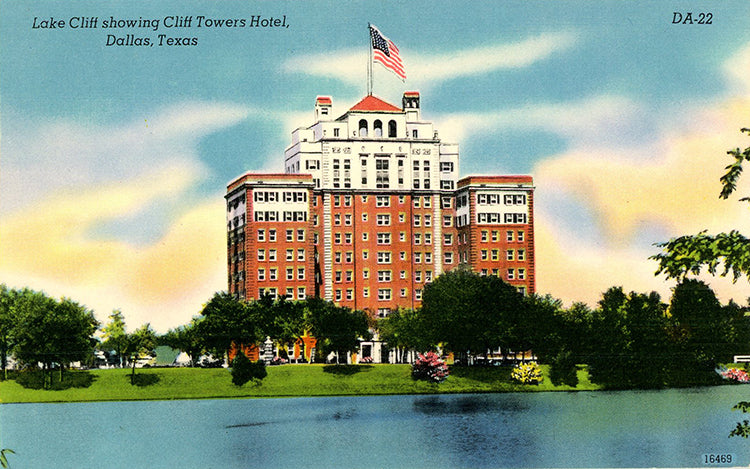 Dallas Texas Lake Cliff & Cliff Towers Hotel Vintage Postcard (unused) - Vintage Postcard Boutique