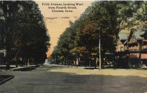 Clinton Iowa Fifth Avenue from Fourth St. Vintage Postcard 1912 - Vintage Postcard Boutique