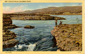Columbia River Oregon Celilo Falls Tribal Fishing Area Vintage Postcard (unused) - Vintage Postcard Boutique