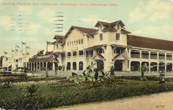 Columbus Ohio Dancing Pavilion Oletangy Park Vintage Postcard 1911 - Vintage Postcard Boutique
