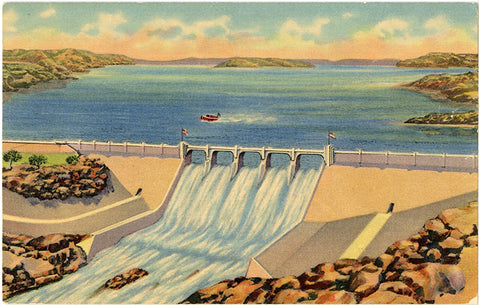 Conchas Dam & Reservoir Northeastern New Mexico Vintage Postcard 1955 - Vintage Postcard Boutique