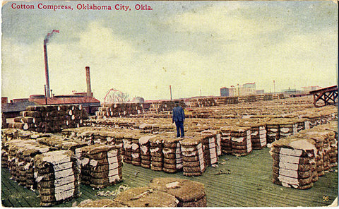 Oklahoma City OK Cotton Compress Vintage Postcard (unused) - Vintage Postcard Boutique