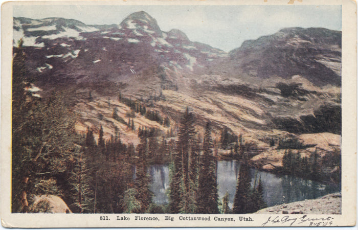 Big Cottonwood Canyon Utah Lake Florence Vintage Postcard 1909 - Vintage Postcard Boutique