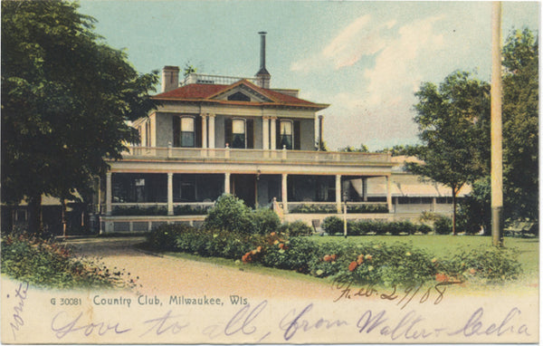 Milwaukee Wisconsin Country Club Vintage Postcard 1908 - Vintage Postcard Boutique