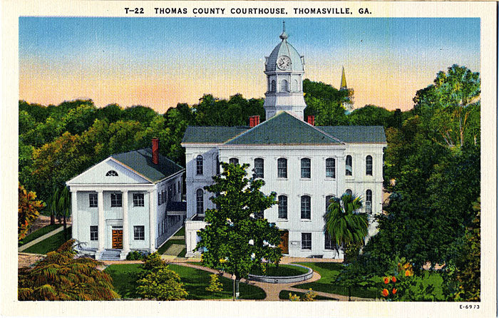 Thomasville Georgia Thomas County Courthouse Vintage Postcard (unused) - Vintage Postcard Boutique