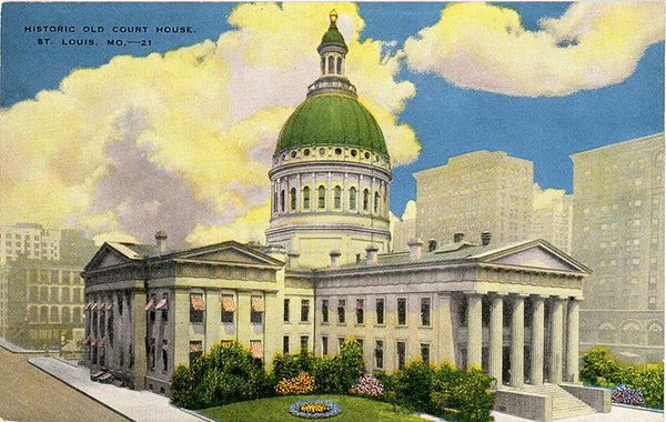 St. Louis Missouri Old Court House Vintage Postcard 1930s (unused)