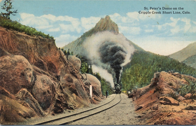 St. Peter's Dome Cripple Creek Short Line RR Colorado Vintage Postcard (unused) - Vintage Postcard Boutique