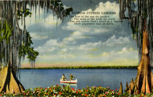Canoeing in Cypress Gardens Florida Vintage Postcard (unused) - Vintage Postcard Boutique