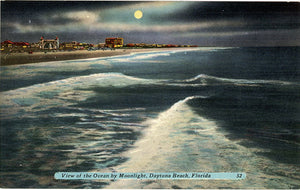 Daytona Beach Florida by Moonlight Vintage Postcard (unused) - Vintage Postcard Boutique