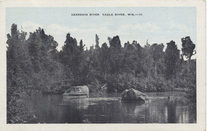 Eagle River Wisconsin Deerskin River Vintage Postcard 1936 - Vintage Postcard Boutique