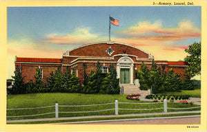 Laurel Delaware Armory Vintage Postcard (unused)