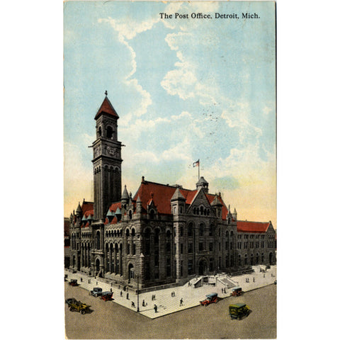Detroit Michigan Post Office Vintage Postcard 1913 - Vintage Postcard Boutique