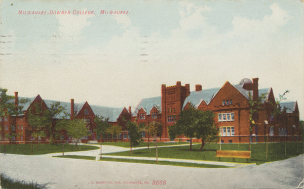 Milwaukee-Downer College Wisconsin Vintage Postcard 1908 - Vintage Postcard Boutique