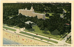 Edgewater Park Mississippi Edgewater Gulf Hotel Vintage Postcard (unused)