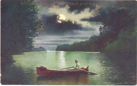 South English Iowa Boating on English River Vintage Postcard (unused) - Vintage Postcard Boutique