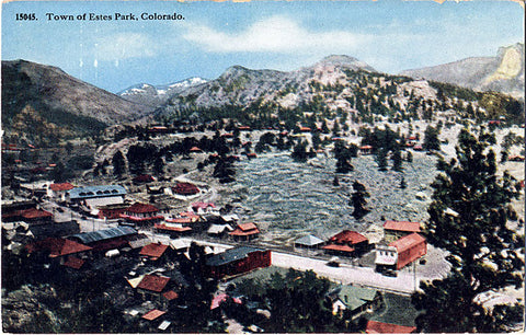 Estes Park Colorado Long's Peak Town Aerial Overview Vintage Postcard (unused) - Vintage Postcard Boutique