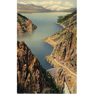 Yellowstone National Park Wyoming Shoshone Dam & Lake on Cody Road Eastern Entrance Vintage Postcard (unused) - Vintage Postcard Boutique