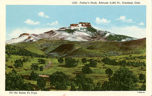 Trinidad Colorado Fisher's Peak on Santa Fe Trail Vintage Colorado Postcard (unused)