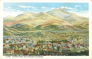 Trinidad Colorado Fisher's Peak Vintage Postcard Fred Harvey (unused) - Vintage Postcard Boutique