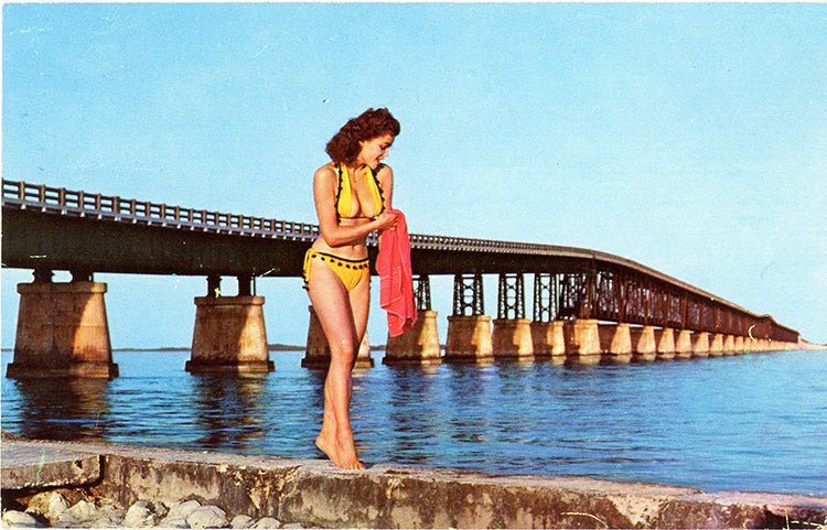 Bahia Honda Florida Keys Bathing Beauty Bikini Florida Vintage Postcard 1961 - Vintage Postcard Boutique