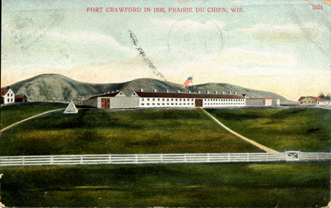 Prairie du Chien Wisconsin Fort Crawford Vintage Postcard 1908 - Vintage Postcard Boutique