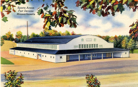 Fort Devens Massachusetts Sports Arena Vintage Postcard (unused)
