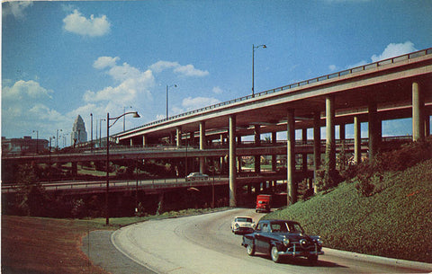 Los Angeles California Freeway Stack Vintage Postcard circa 1950s (unused) - Vintage Postcard Boutique