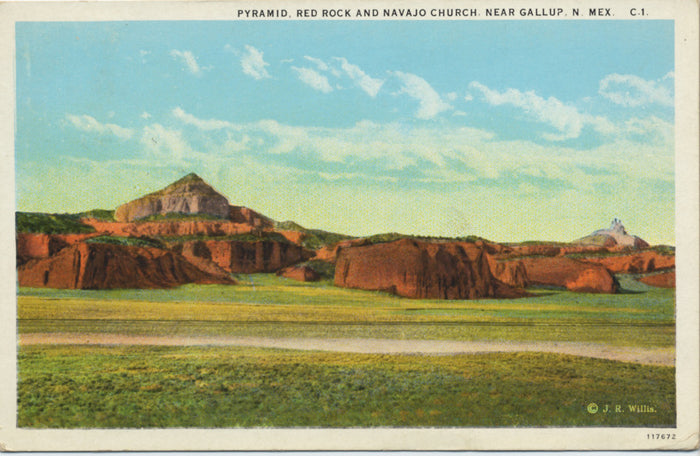 Gallup New Mexico Red Rock Navajo Church Vintage Postcard - Vintage Postcard Boutique
