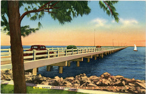 Gandy Bridge Connecting St. Petersburg and Tampa Florida Vintage Postcard (unused) - Vintage Postcard Boutique