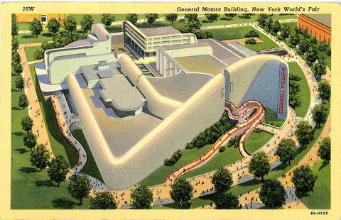 New York World's Fair General Motors Building NYC Art Deco Vintage Postcard 1940 - Vintage Postcard Boutique