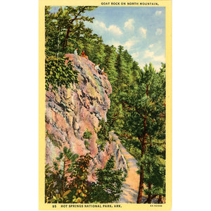 Hot Springs National Park Goat Rock North Mountain Arkansas Vintage Postcard (unused)