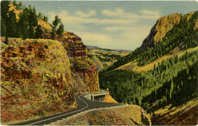 Golden Gate Canon near Mammoth Hot Springs Yellowstone National Park Wyoming Vintage Postcard (unused) - Vintage Postcard Boutique