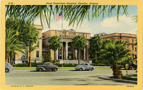 Phoenix Arizona Good Samaritan Hospital Vintage Postcard 1940s (unused) - Vintage Postcard Boutique
