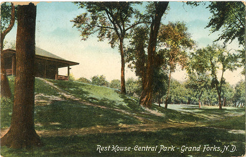 Grand Forks North Dakota Rest House Central Park Vintage Postcard 1912 - Vintage Postcard Boutique