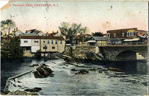 Granston Rhode Island Pawtuxet Falls Vintage Postcard 1908 - Vintage Postcard Boutique