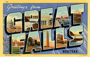 Great Falls Montana Large Letter Vintage Multiview Vintage Postcard 1950 - Vintage Postcard Boutique
