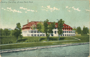 Gross Point Michigan Country Club Building Vintage Postcard circa 1910 (unused) - Vintage Postcard Boutique