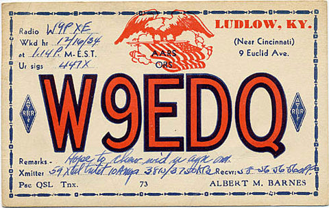 Ludlow Kentucky W9EDQ QSL Ham Radio Vintage Postcard 1935 - Vintage Postcard Boutique
