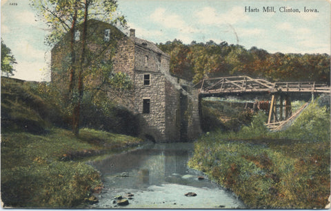 Clinton Iowa Harts Mill Vintage Postcard 1909 - Vintage Postcard Boutique