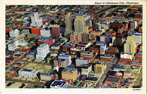 Oklahoma City OK Aerial View Vintage Postcard 1942 (unused) - Vintage Postcard Boutique