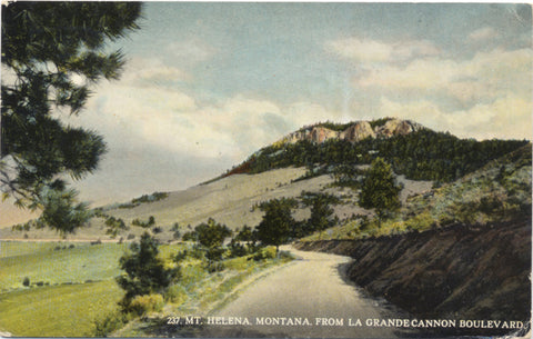 Mt. Helena Montana from La Grande Cannon Blvd Vintage Postcard 1929 - Vintage Postcard Boutique